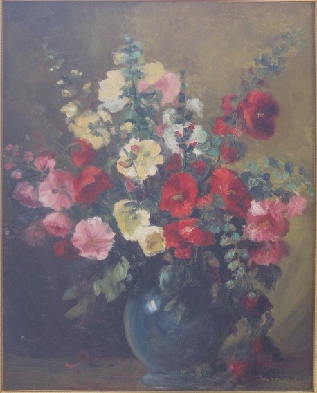 Fern F. Cunningham oil: Fern F. Cunningham (American 1889-1975)- Floral Still-Life- oil on canvas, signed Fern F. Cunningham lower right, very good condition. 30 x 24''
