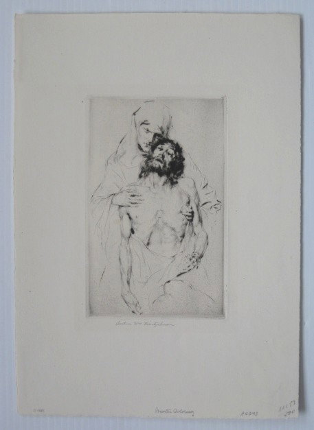 Arthur W. Heintzelman drypoint: Arthur W. Heintzelman (American 1890-1965)- ''Mater Dolorosa'' (Smith 111)- drypoint, 1925, signed in pencil, edition of 80, faintly light struck. 7 x 4 3/8''