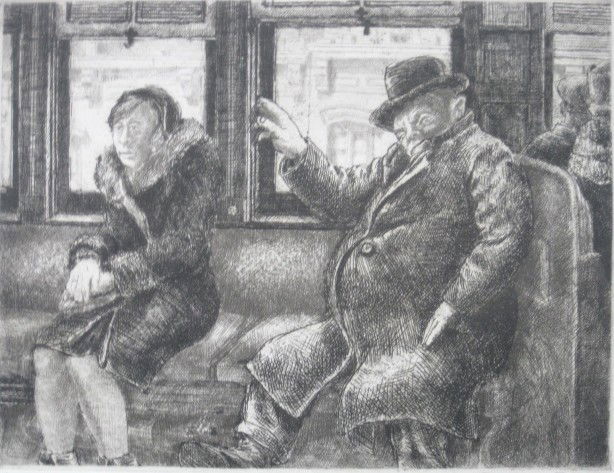 Reginald Marsh etching: Reginald Marsh (American 1898-1954)- ''2nd Ave. El'' (Sasowsky 93)- etching, 1930, Whitney Museum edition no. 2/100 as published in 1969, Whitney Museum blindstamp lower left, very good condition. 6 3