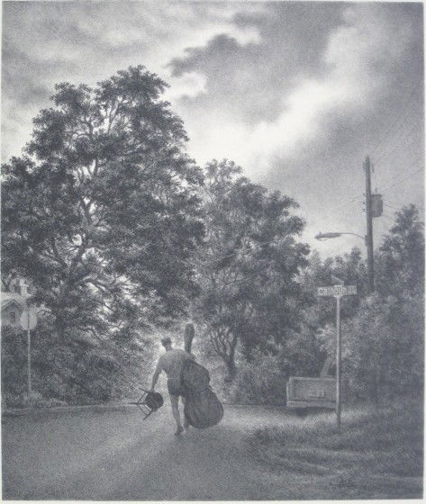 Jackson Lee Nesbitt lithograph: Jackson Lee Nesbitt (American 1913-)- ''Calhoun Street'' (Retif & Salzer 40)- lithograph, 1990, signed, dated, titled and numbered 82/250 in pencil, very good condition. 13 7/8 x 11 11/16''