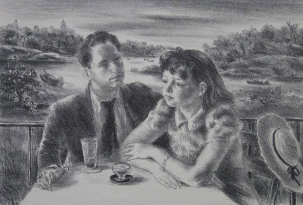 Robert Philipp lithograph: Robert Philipp (American 1895-1981)- By The Lake- lithograph, signed in pencil, AAA edition of 250, slightly light struck, otherwise good condition. 9 3/8 x 13 3/4''