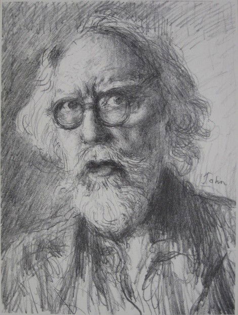 Augustus John lithograph: Augustus John (British 1878-1961)- Self-Portrait- lithograph, from the book edition. 13 x 9 5/8''