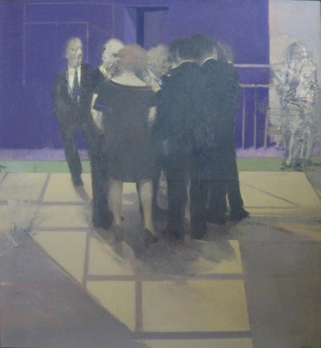 Harvey Breverman oil: Harvey Breverman (American 1934-)- ''The Reception''- oil on canvas, signed Breverman lower right. 53 1/2 x 50 1/2'' Provenance: The Schuman Gallery, Rochester, New York