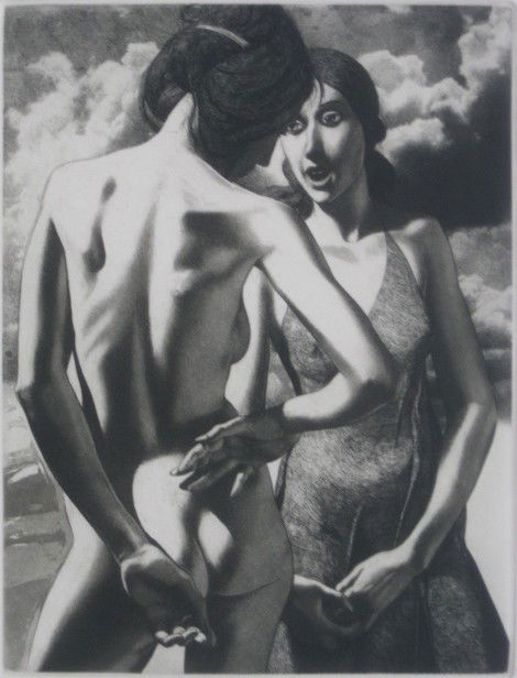 David Bumbeck etching and aquatint: David Bumbeck (American 1940-)- ''Amice''- etching and aquatint, 1979, signed, dated, titled and numbered 35/80 in pencil, very good condition. 11 1/2 x 8 1/2''