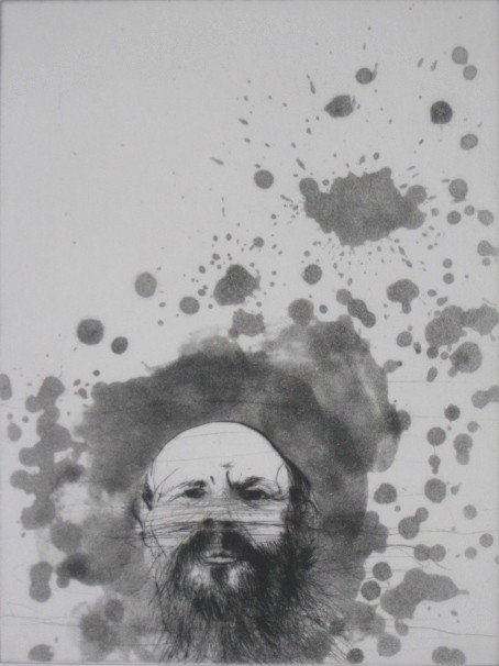 Jim Dine drypoint with aquatint: Jim Dine (American 1935-)- ''Self Portrait Head'' (Williams College 161)- drypoint with aquatint, 1973, signed, dated and numbered 10/15 in pencil, published by Petersburg Press, very good condition. 