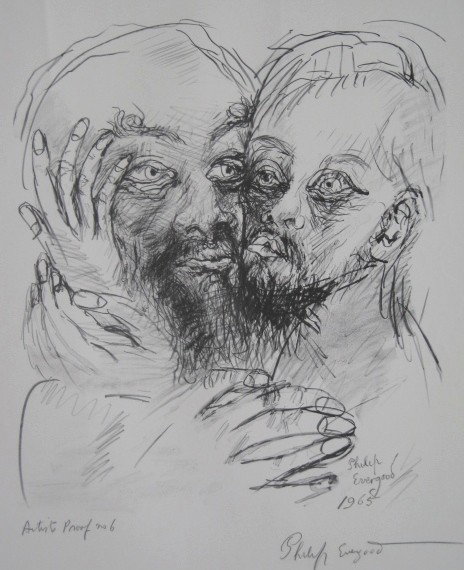 Philip Evergood 2 prints: Philip Evergood (American 1901-1973)- ''Prodigal Son''; ''Subway Faces''- 1 off-set lithograph, 1965, signed and inscribed artist's proof '#6' in pencil; 1 lithograph, 1965, signed and numbered 9/20 i