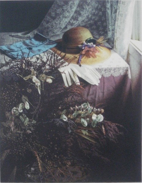 Douglas Hofman lithograph: Douglas Hofman (American 20th c.)- Untitled- lithograph in colors, signed and numbered 42/100 in pencil, lower left corner creased well away from image. 18 x 14''