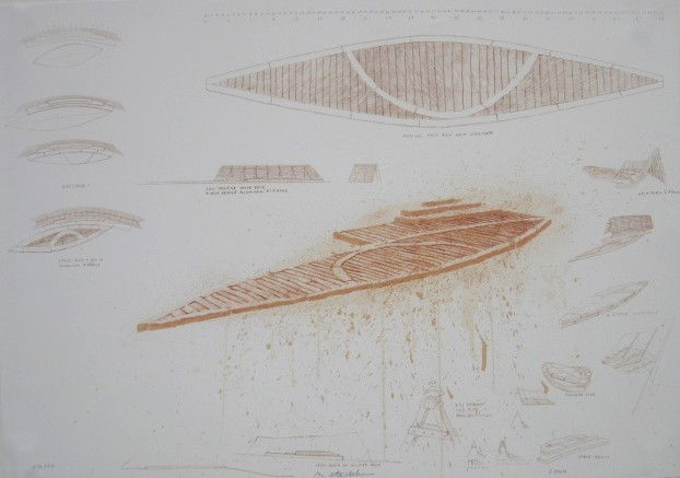 Robert Stackhouse lithograph: Robert Stackhouse (American 1942-)- Working Drawing for An Unfinished Print- lithograph in colors, 2000, signed, dated and inscribed 'Edition of 120' in pencil. 21 x 29 3/4'' (sheet)