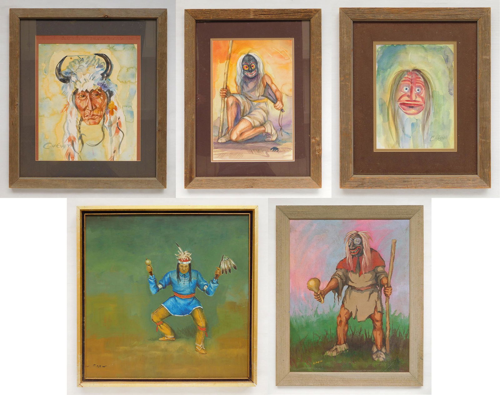 Wilfred ''Billy'' Chew- 2 acrylics and 3 watercolors (1 of 11)