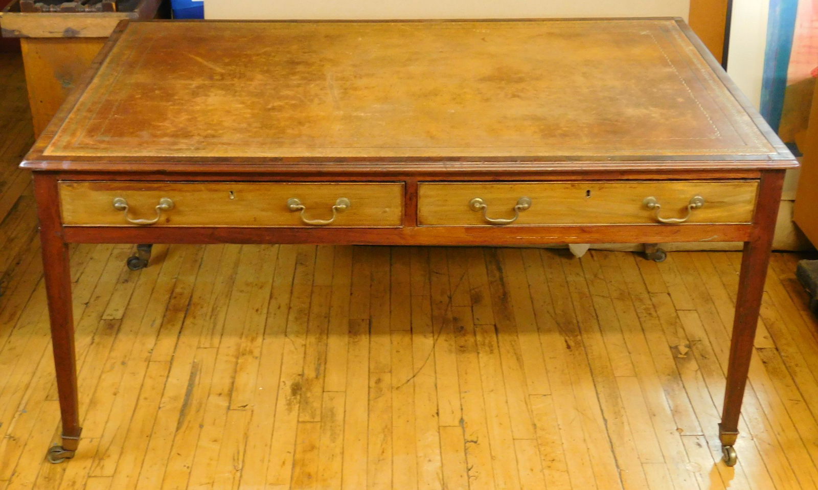 19th c. English partner's desk (1 of 3)