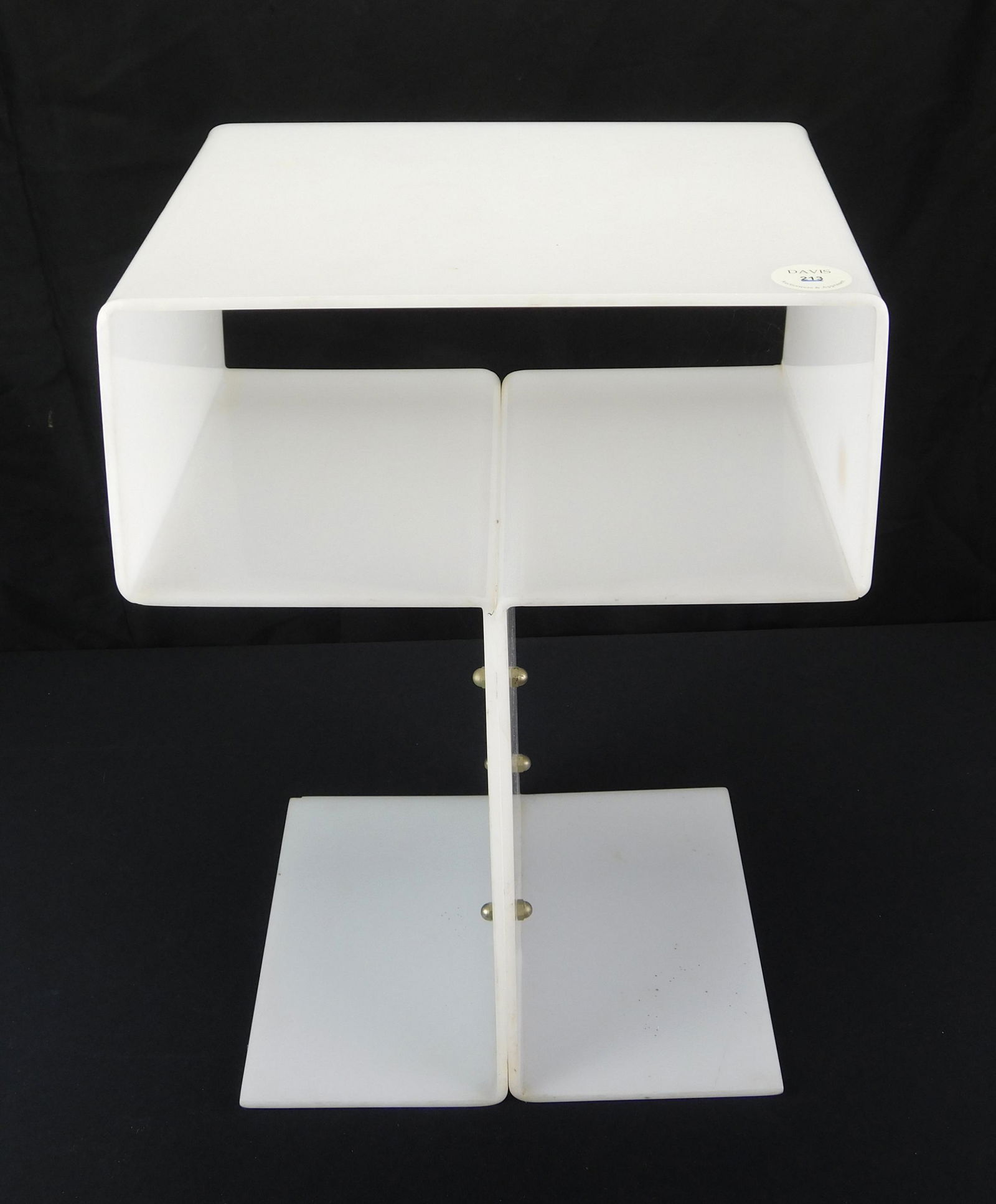 Translucent white lucite side table (1 of 4)