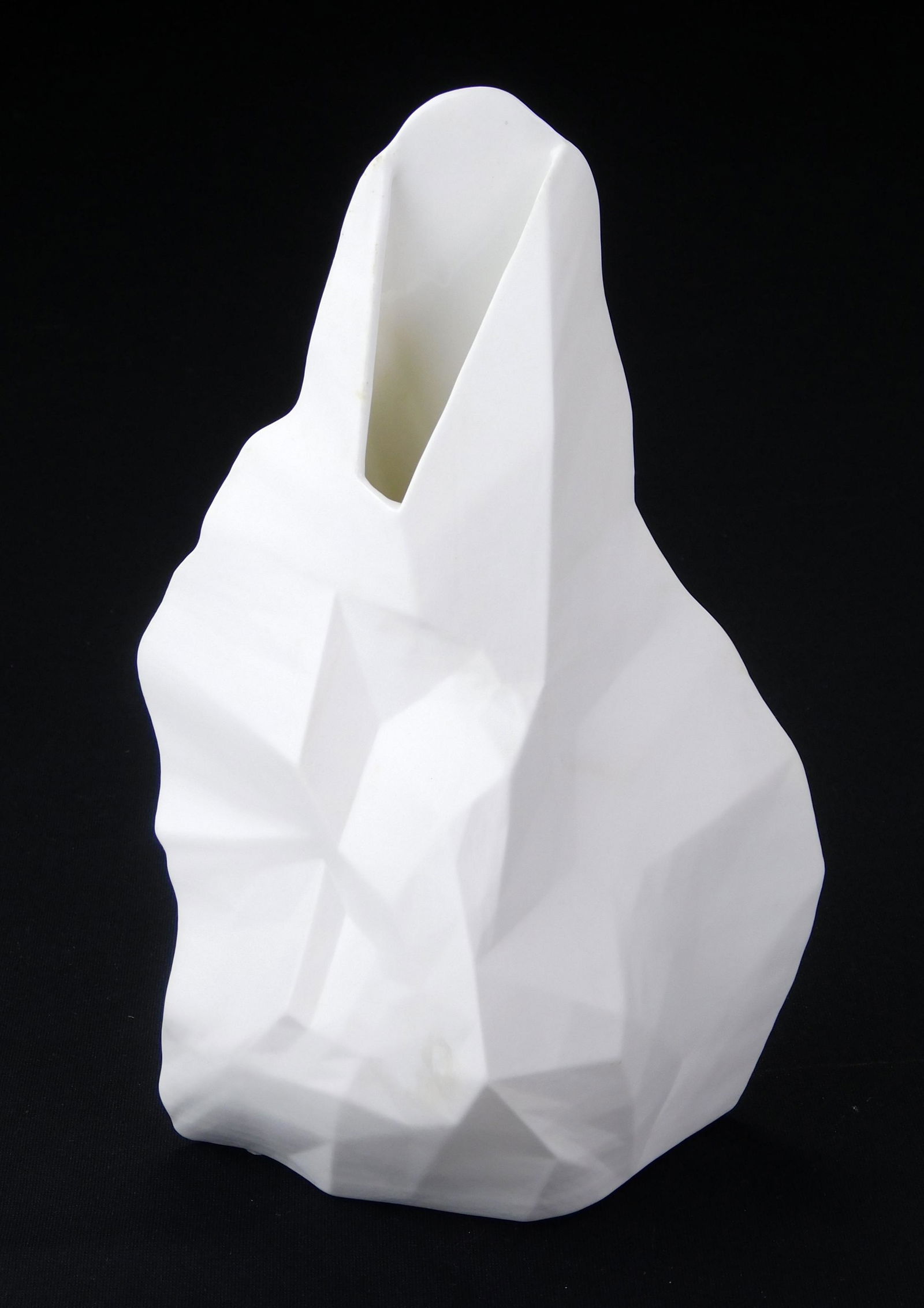 Frank Gehry- Tiffany ''Rock'' vase: Frank Gehry for Tiffany 'Rock' vase bone china, stamped signature and Tiffany imprint on bottom, made in Ireland, 2005. 11 1/2 x 4 x 7'' Asymmetrical rock-form vase is part of the line of furniture, j