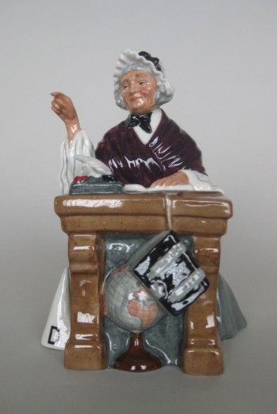 Royal Doulton Porcelain Figurine: Royal Doulton Porcelain Figurine- ''Schoolmarm'' HN 2223, designed by M. Davies, issued 1958-1981. 6 3/4''