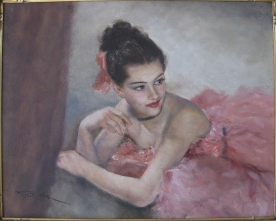 Pal Fried oil: Pal Fried- ''Ballerina''- oil on canvas, signed Fried Pal lower left, very good condition. 24 x 30''