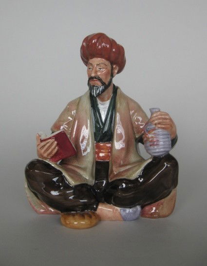 Royal Doulton Porcelain Figurine: Royal Doulton Porcelain Figurine- ''Omar Khayyam'' HN 2247, designed by M. Nicoll, issued 1965-1983. 6 1/4''