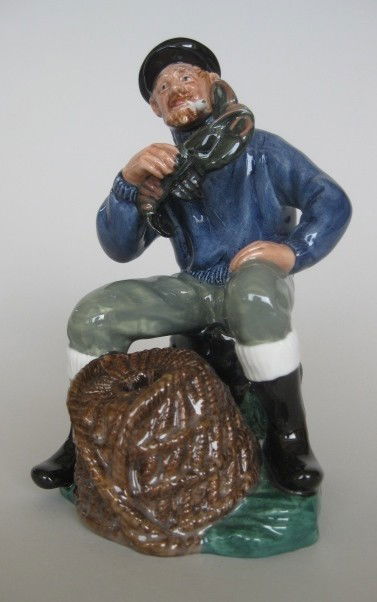 Royal Doulton Porcelain Figurine: Royal Doulton Porcelain Figurine- ''Lobster Man'' HN 2317, designed by M. Nicoll, issued 1964-1994. 7 1/4''