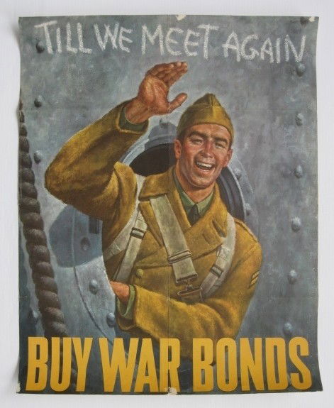 2 World War II posters: 3 World War II posters- 1. after R. Moore- ''Buy the Invasion Bond''- U. S. Govnt printing office- 1944, O-59778; 2. ''Back the Attack! Buy Ward Bonds, 3rd War Loans''- U. S. Govnt printing office, 19