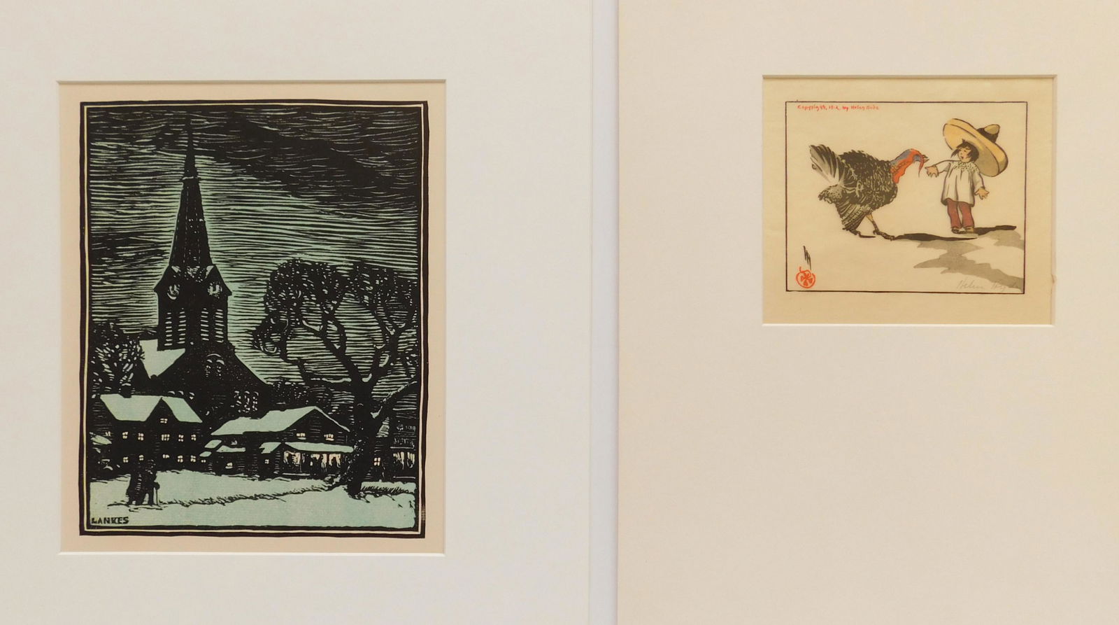 2 20th c. American woodblocks (1 of 6)