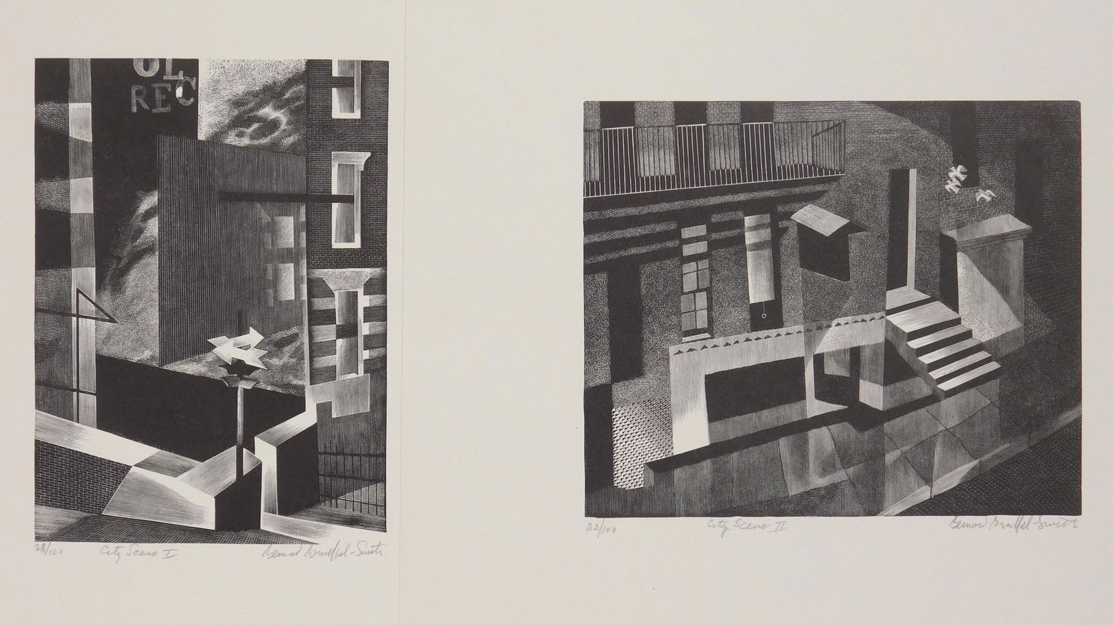 2 Bernard Brussel-Smith wood engravings (1 of 9)