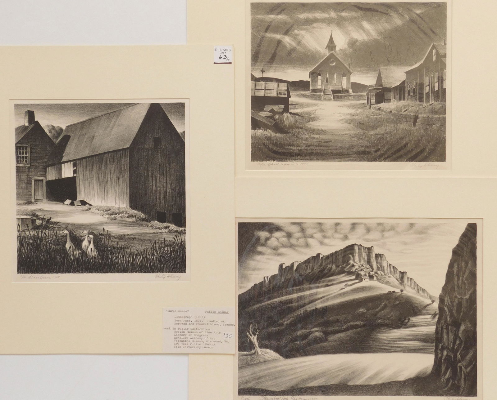 3 Philip Cheney lithographs (1 of 13)