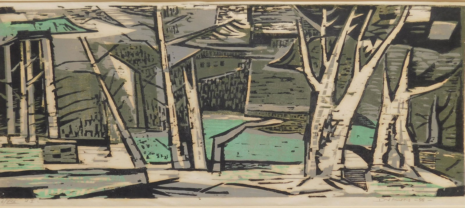 Werner Drewes woodcut in colors (1 of 5)