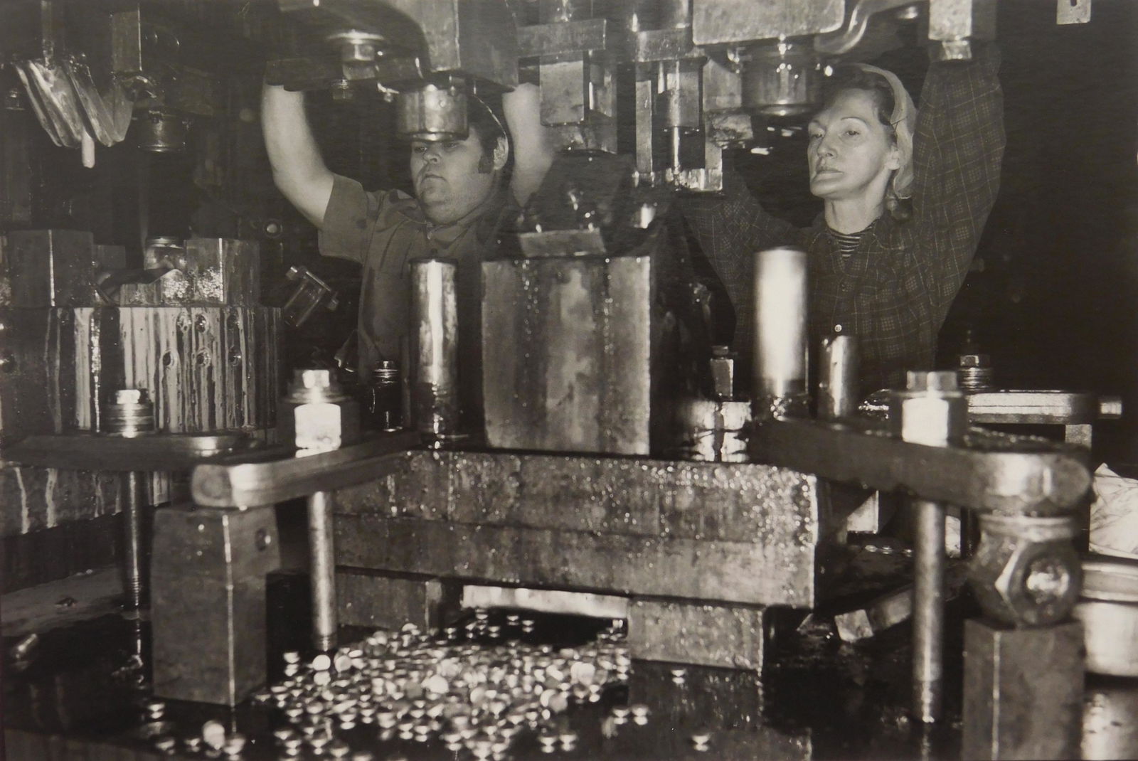 Lee Friedlander gelatin silver print: Lee Friedlander (American 1934- ) ''Akron, OH''- gelatin silver print, 1979-80, signed in pencil with copyright stamp- verso, very good condition. 11 x 14'' Illustrated: Friedlander, Lee- ''Factory Va