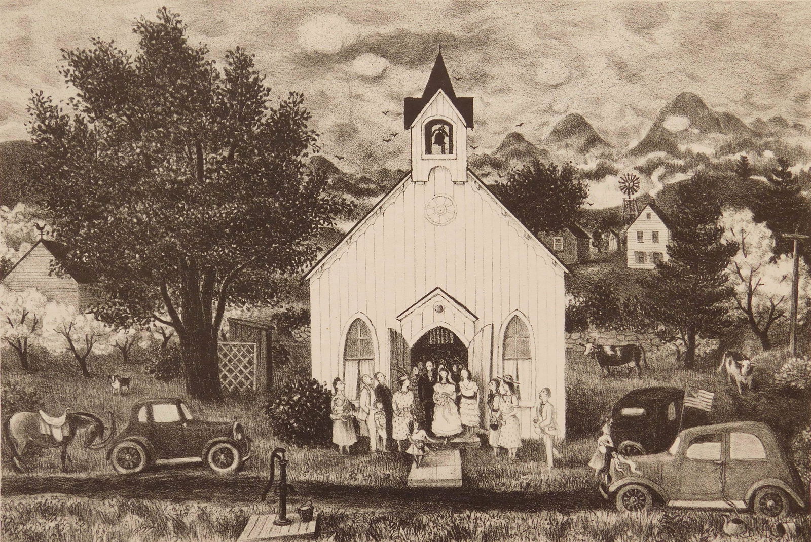 Doris Lee lithograph (1 of 5)