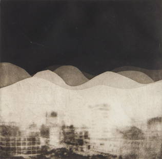 Norman Ackroyd aquatint: Norman Ackroyd (British 1938- ) Utah- aquatint, 1971, signed, dated, titled and annotated 'artist's proof' in pencil, edition of 75, one small nick in ink surface in image. 7 x 7''