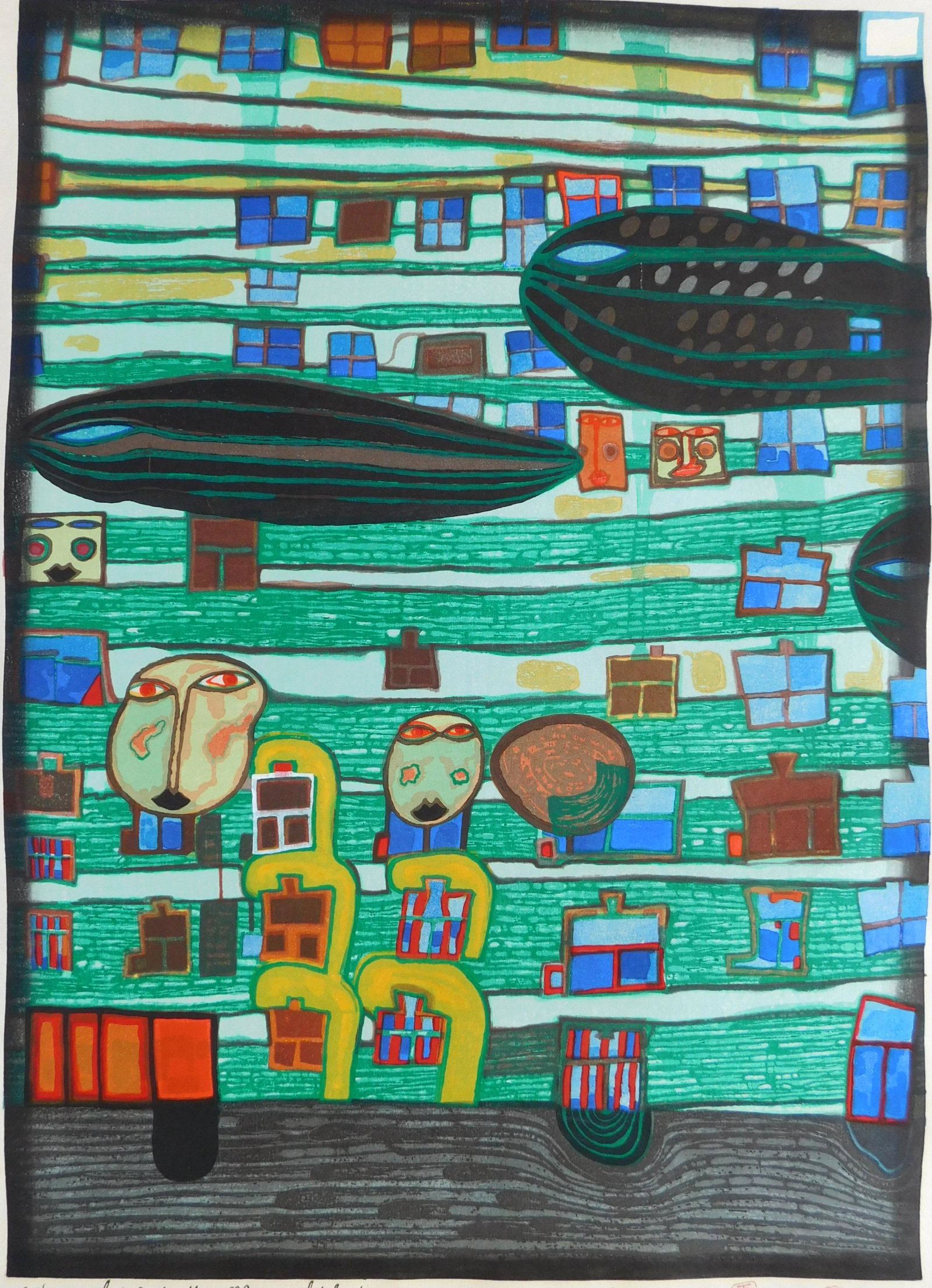Friedensreich Hundertwasser woodcut (1 of 4)