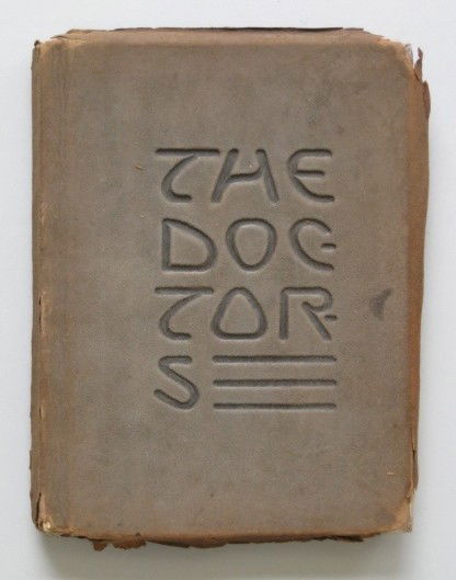 Hubbard- The Doctors, A Satire in Seizures: Hubbard, Elbert- The Doctors - A Satire in Seizures- East Aurora, New York; Roycroft, 1909, 123 pp, 12 woodcut illustration plates signed BB (Bert Barnes printed in red and black on hand-made paper. T