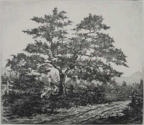 John Taylor Arms etching: John Taylor Arms- ''Pete and Topsy'' (Fletcher 72)- etching, 1920, signed, dated, titled and numbered 8/65 in pencil, very good condition. 5 1/2 x 6 1/4''