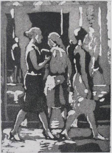 Isabel Bishop aquatint: Isabel Bishop- ''Woman Walking in the Subway'' (Teller 57)- aquatint, 1963, signed and numbered xx/xxv in pencil, very good condition. 8 1/4 x 6''