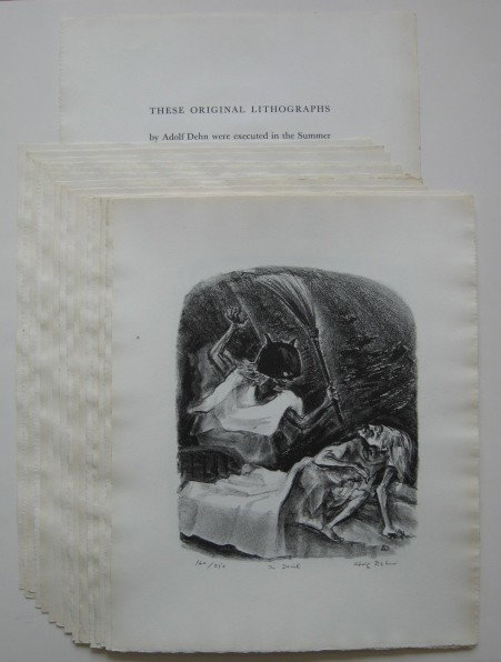 Adolf Dehn lithographs (16): Adolf Dehn- ''Selected Tales of Guy De Maupassant'' - partial set of 16 lithographs (of 20), 1945, all signed in pencil, very good condition, various sizes.
