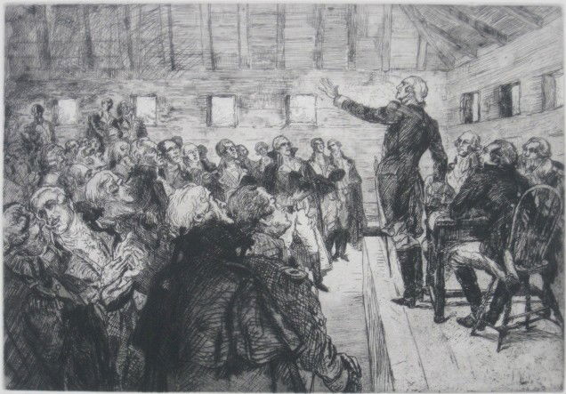 4 American etchings: 4 American etchings- including- Kerr Eby- ''Washington and Lee at Monmouth'' (Giardina 167); Robert Nisbet- ''George Washington- Surveyor''; Albert Sterner- ''Preventing a Military Dictatorship'' and