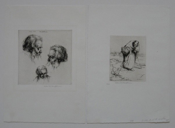 Arthur Hientzelman etchings (2): Arthur Heintzelman- ''Fredie du Cafe, Le Lapin Agile'' (Smith 82) & ''Une Proprietaire de Cayeux (Smith 88)- 2 etchings, 1922, 1923, both signed in pencil, each edition of 100, 'Fredie' with approxima
