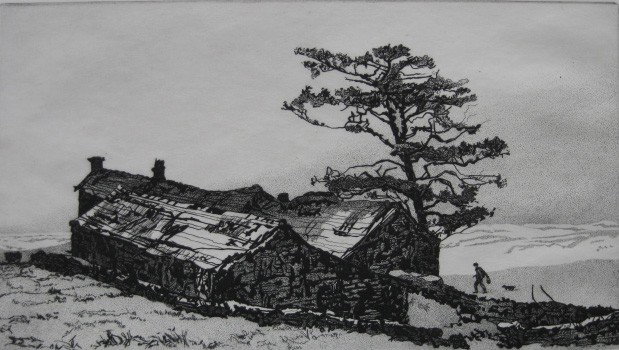 Norma Morgan aquatint and Roselle Osk etching: Norma Morgan- ''Moore Lodge''- aquatint, signed in pencil; together with Roselle Osk- ''Pop''- etching, ca. 1940, signed and titled in pencil; both AAA edition of 250. 7 3/4 x 13 3/4''; 9 7/8 x 7/8''