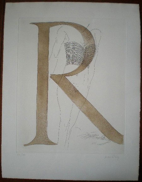 Man Ray etching and aquatint: May Ray- ''Renee'' (Anselmino 60)- etching and aquatint, signed and numbered 20/75, from the portfolio- ''Les Ballade des Dames hors du temps'', very good condition. 19 5/8 x 15 1/2''