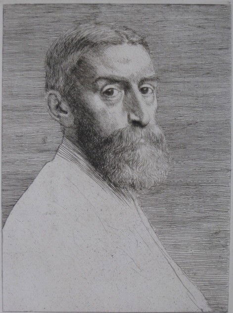 Alphonse Legros etching: Alphonse Legros- Portrait of Poynter- etching, good condition. 8 1/2 x 6 1/4''