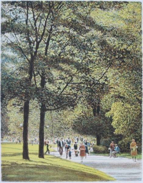 Harold Altman lithograph: Harold Altman- ''Sept. 1984 II''- lithograph in colors, 1984, signed, titled and numbered 181/265, very good condition. 8 1/4 x 6 7/16''