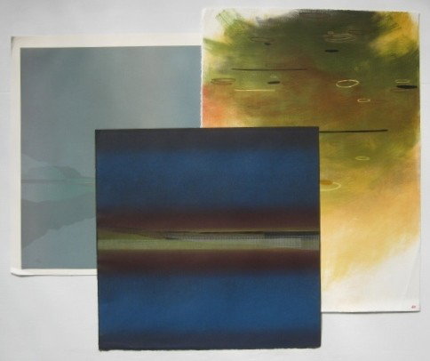 Jim Bird lithograph: Jim Bird- In Blues- lithograph in colors, signed and numbered 14/60 in pencil; together with Judith Uehling- ''Millo's Lighthouse'' and another print; good condition, various sizes.