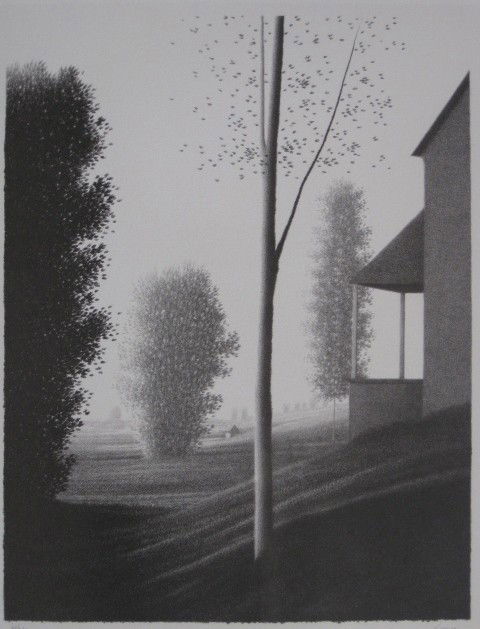 Robert Kipniss lithograph: Robert Kipniss- ''Back porch II''- lithograph, 1980, signed and numbered 60/260 in pencil, very good condition. 15 1/2 x 12''