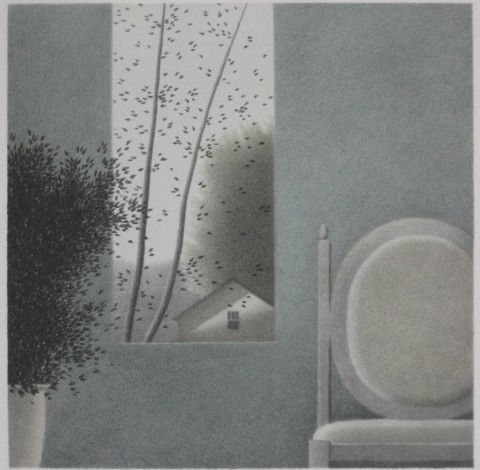 Robert Kipniss lithograph: Robert Kipniss- ''Window with Old Chair''- lithograph in colors, 1984, signed and numbered 83/120 in pencil, very good condition. 10 x 10''