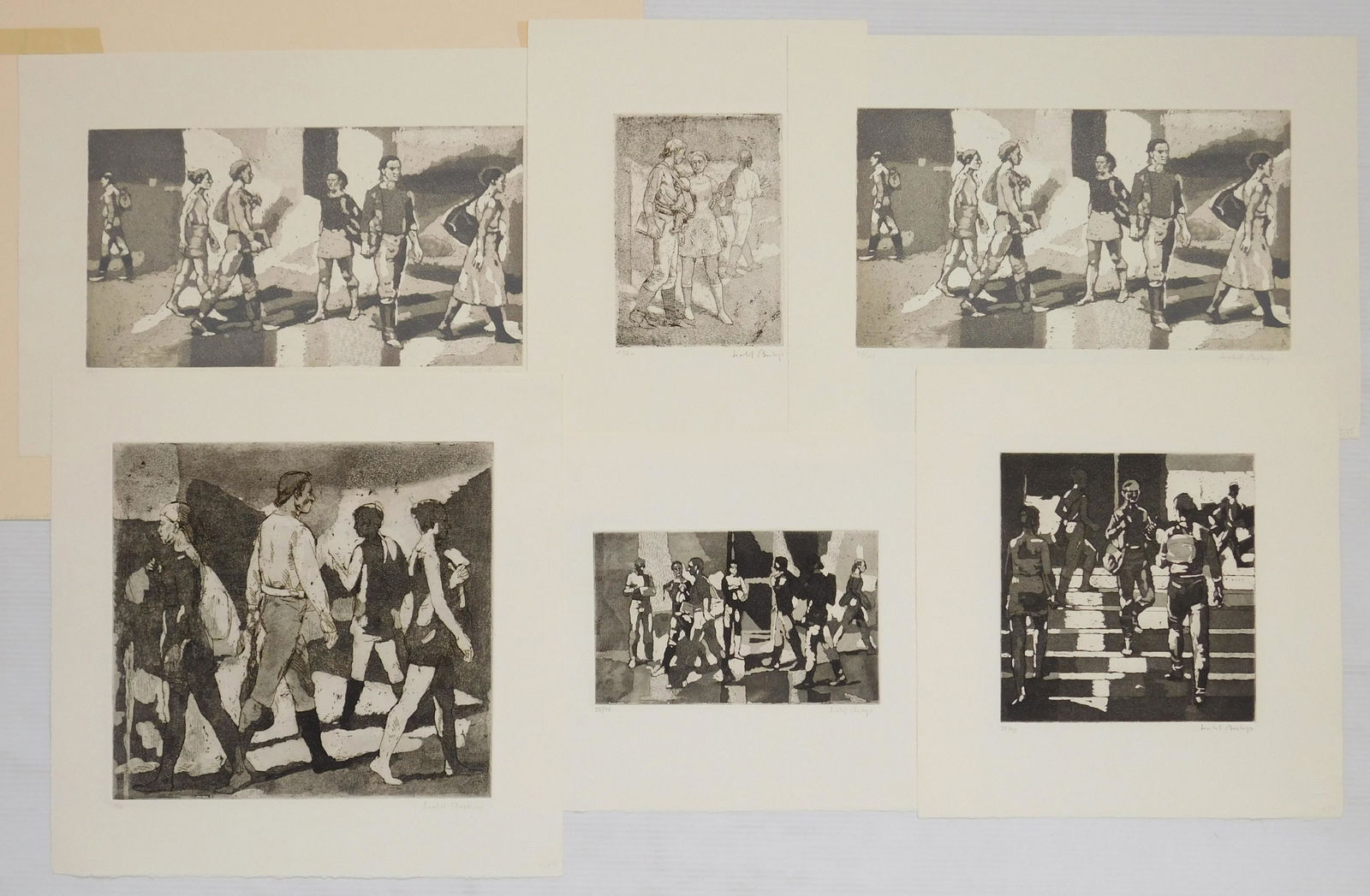 6 Isabel Bishop etchings (1 of 8)