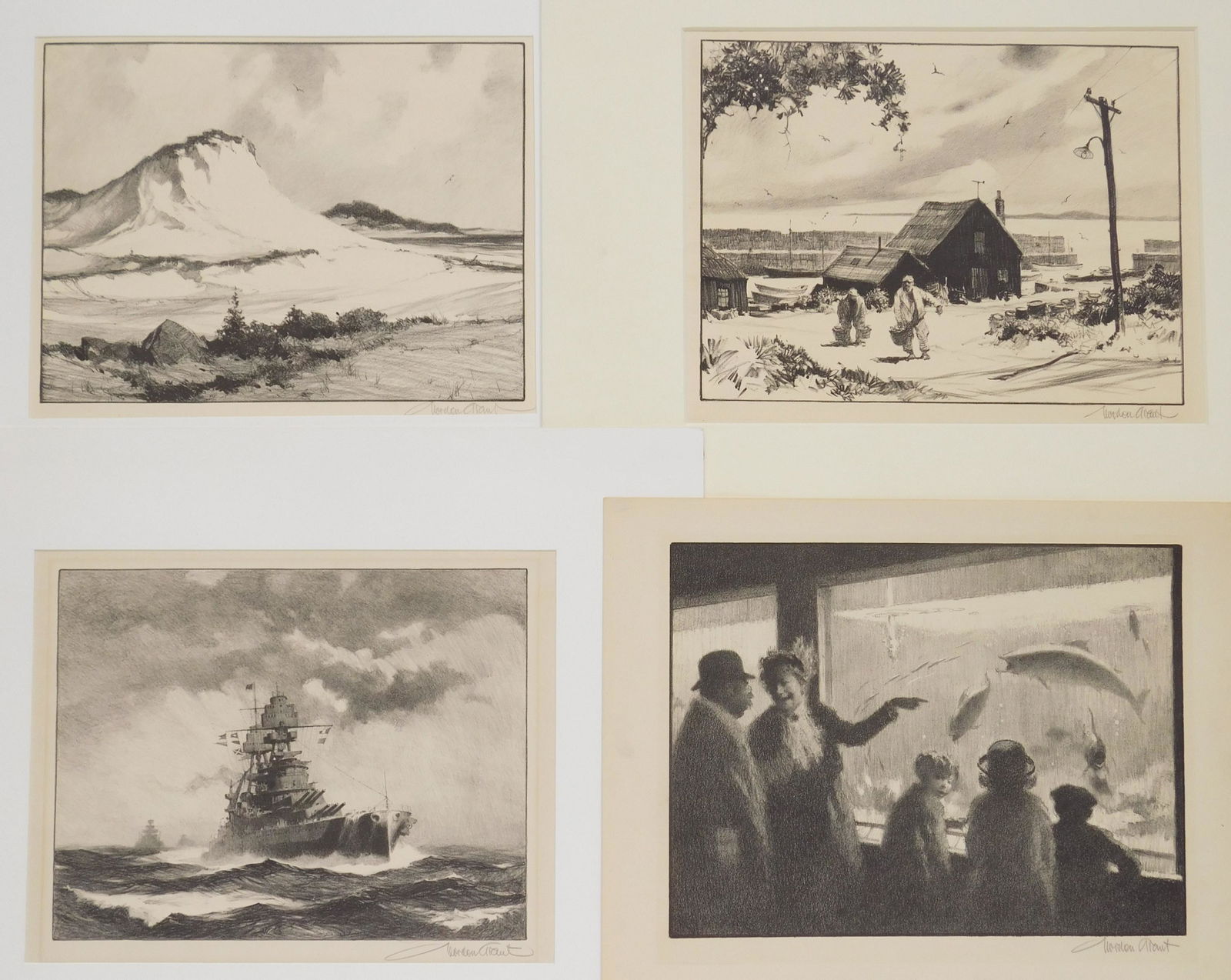 4 Gordon Grant lithographs (1 of 6)