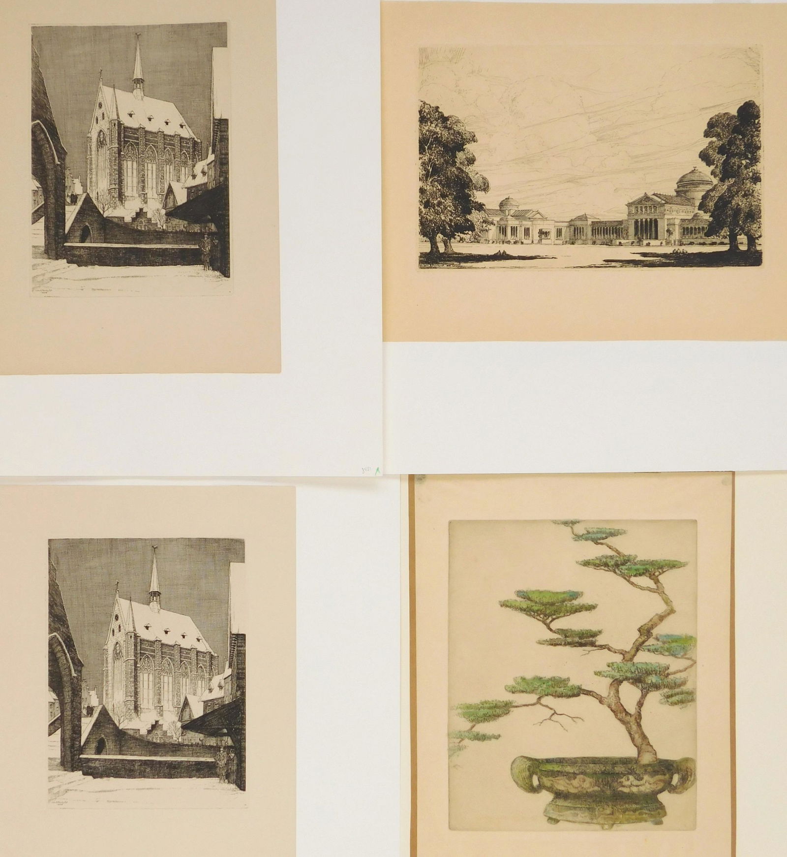3 Leon Pescheret etchings (1 of 5)