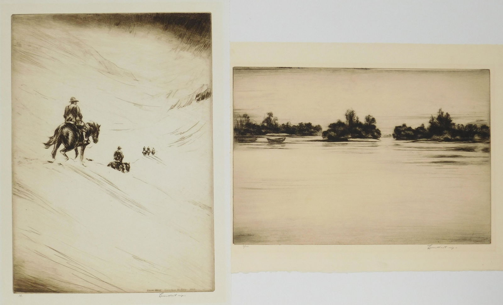 2 Levon West etchings (1 of 6)