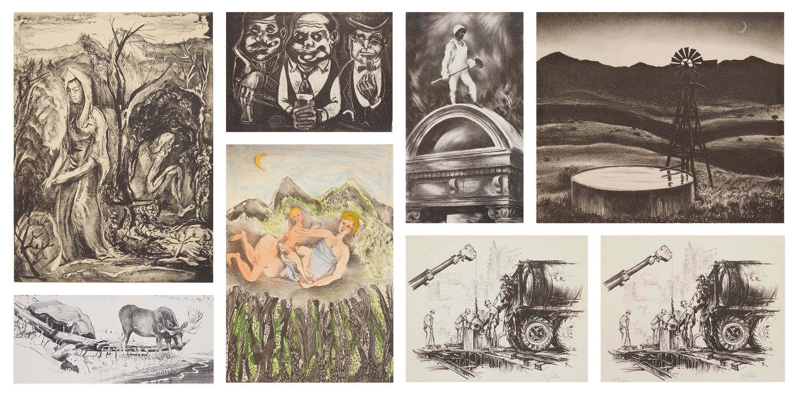 8 American lithographs (1 of 8)