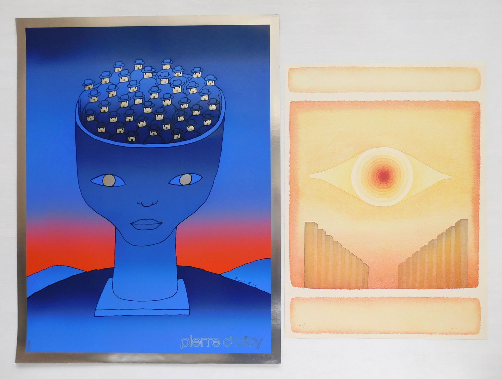 2 Jean-Michel Folon prints (1 of 6)