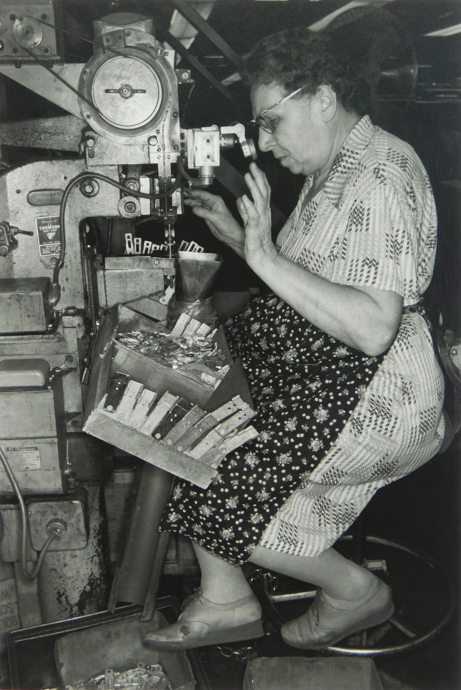 Lee Friedlander silver gelatin print: Lee Friedlander (American 1934- ) ''Canton, OH'' - gelatin silver print, 1979-80, signed in pencil with copyright stamp- verso, very good condition. 11 x 14'' Illustrated: Friedlander, Lee- ''Factory