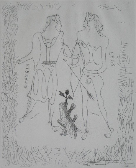George Braques etching: George Braques- ''Eurybia and Eros'' (Vallier 21)- etching, 1932, very good condition. 14 1/4 x 11 1/2''